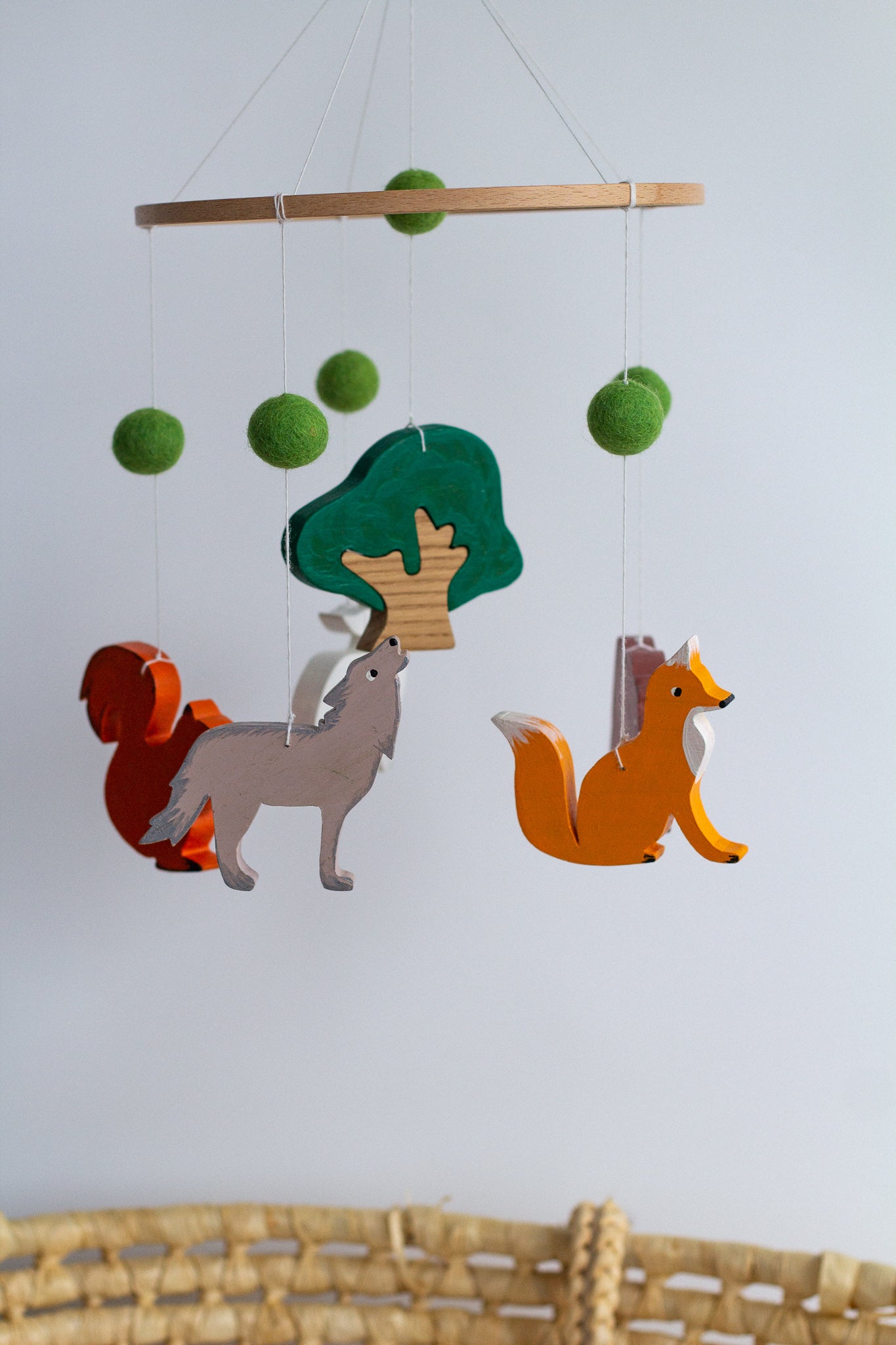 Woodland Wooden Baby Mobile - WoollyFox