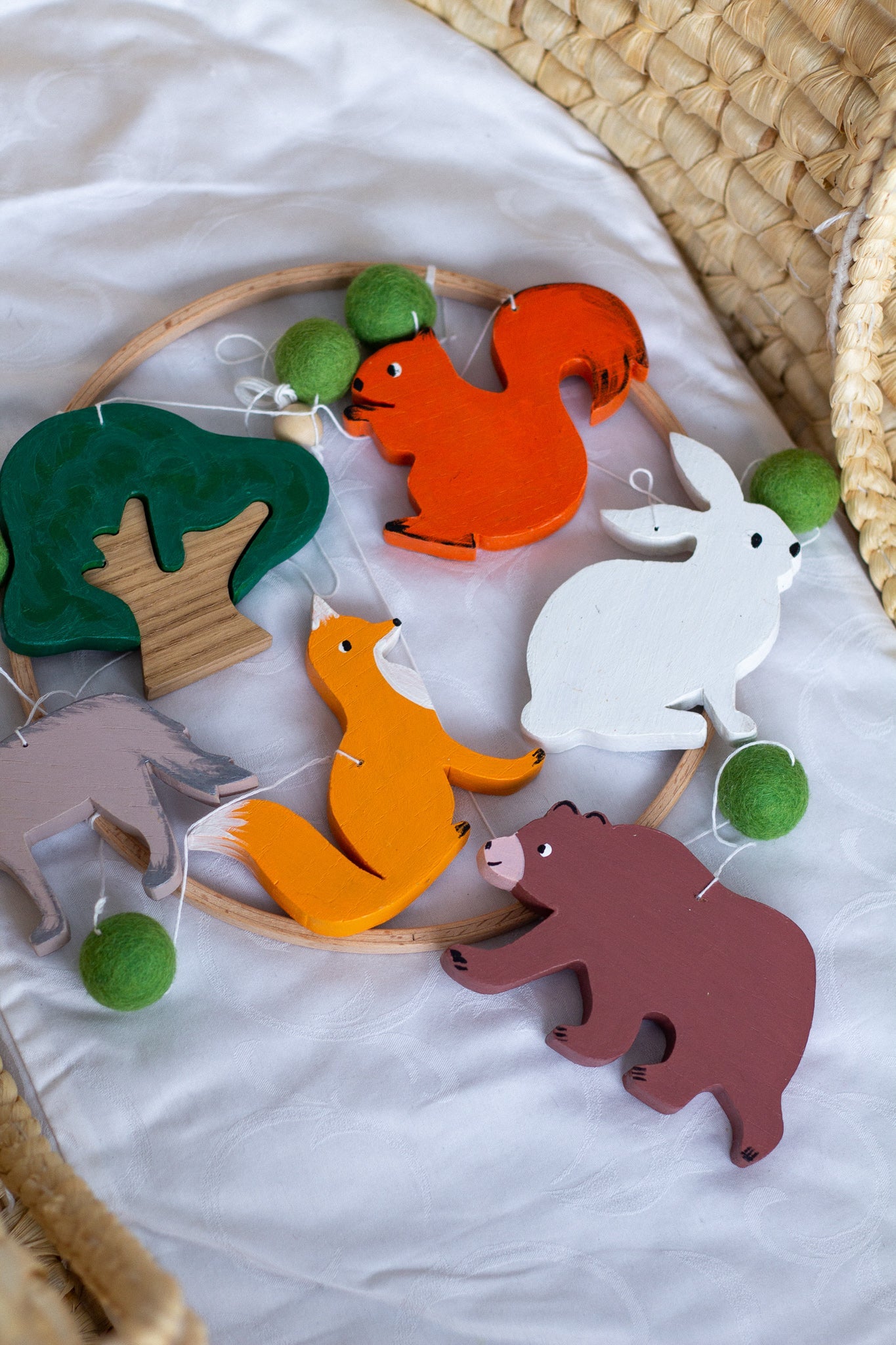 Woodland Wooden Baby Mobile - WoollyFox