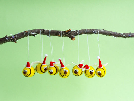 Wool Bee Ornaments Christmas - WoollyFox