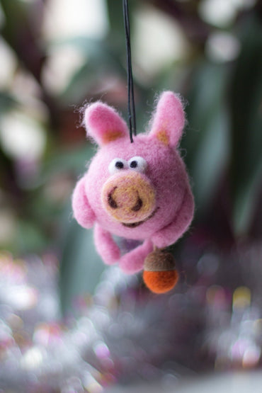 Wool pig ornament - WoollyFox
