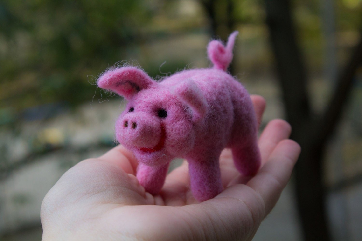 Woolen Toy Pink Pig - WoollyFox