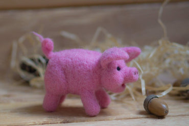 Woolen Toy Pink Pig - WoollyFox