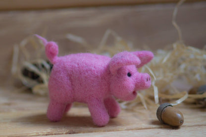 Woolen Toy Pink Pig - WoollyFox