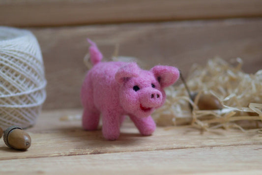 Woolen Toy Pink Pig - WoollyFox